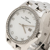 Marc Jacobs Henry Diamonds White Dial Silver Steel Strap Watch for Women - MBM3044 Authentic Buy Shop Now