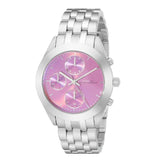 Marc Jacobs Peeker Chronograph Pink Dial Silver Steel Strap Watch for Women - MBM3372 Authentic Buy Shop Now
