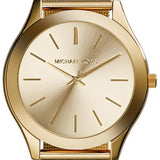 Michael Kors Slim Runway Champagne Dial Gold Mesh Bracelet Watch for Women - MK3282 Authentic Buy Shop Now