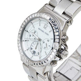 Michael Kors Dylan Glitz Chronograph White Dial Silver Steel Strap Watch For Women - MK5411 Authentic Buy Shop Now