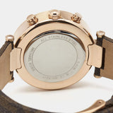 Michael Kors Parker Chronograph White Dial Brown Leather Strap Watch For Women - MK6917 Authentic Buy Shop Now