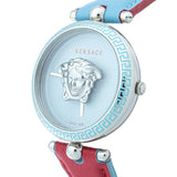 Versace Palazzo Empire Blue Dial Blue & Red Leather Strap Watch for Women - VCO070017 Authentic Buy Shop Now