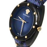 Versace Shadov Quartz Black Dial Blue Leather Strap Watch for Men - VEBM00418 Authentic Buy Shop Now