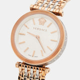 Versace V-Twist White Dial Two Tone Mesh Bracelet Watch for Women - VELS00719 Authentic Buy Shop Now