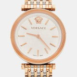 Versace V-Twist White Dial Two Tone Mesh Bracelet Watch for Women - VELS00719 Authentic Buy Shop Now