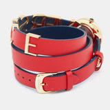 Versace V-Flare Quartz Silver Dial Red Leather Strap Watch for Women - VEBN00418 Authentic Buy Shop Now