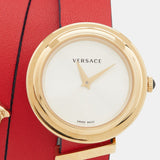 Versace V-Flare Quartz Silver Dial Red Leather Strap Watch for Women - VEBN00418 Authentic Buy Shop Now