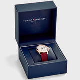 Tommy Hilfiger Haven Quartz White Dial Red Rubber Strap Watch For Women - 1782200 Authentic Buy Shop Now