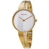 Calvin Klein Drift Silver Dial Gold Steel Strap Watch for Women - K6S2N516 Authentic Buy Shop Now
