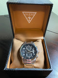 Guess Exec Chronograph Quartz Black Dial Silver Steel Strap Watch For Men - W0075G1 Authentic Buy Shop Now