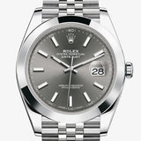 Rolex Datejust 41 Oyster Grey Dial Silver Oystersteel Bracelet Watch for Men - M126300-0008 Authentic Buy Shop Now