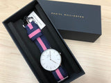 Daniel Wellington Classic Winchester White Dial Two Tone Nylon Strap Watch For Women - DW00100049 Authentic Buy Shop Now