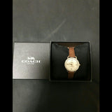 Coach Delancey White Dial Brown Leather Strap Watch for Women - 14502715 Authentic Buy Shop Now