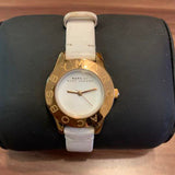 Marc Jacobs Mini Blade White Dial White Leather Strap Watch for Women - MBM1207 Authentic Buy Shop Now