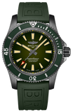 Breitling Superocean Automatic 46 Green Dial Green Rubber Strap Watch for Men - M173681A1L1S1 Authentic Buy Shop Now