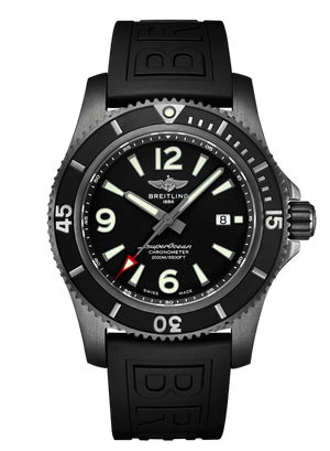 Breitling Superocean Automatic 46mm Black Dial Black Rubber Strap Watch for Men - M17368B71B1S1 Authentic Buy Shop Now