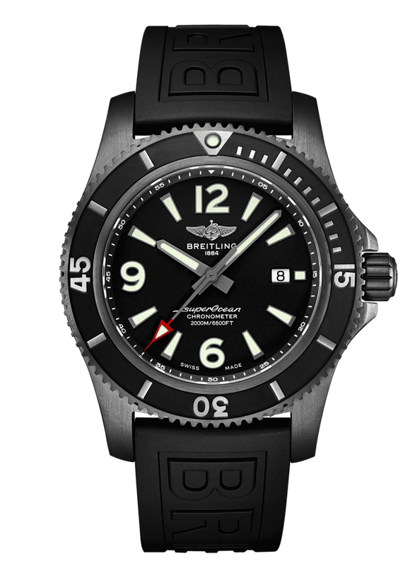 Breitling Superocean Automatic 46mm Black Dial Black Rubber Strap Watch for Men - M17368B71B1S1 Authentic Buy Shop Now