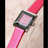 Gucci G-Frame Square Fuchsia Mother of Pearl Dial Fuchsia Leather Strap Watch For Women - YA128533 Authentic Buy Shop Now