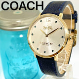 Coach Slim Easton Silver Dial Blue Leather Strap Watch for Women - 14502687 Authentic Buy Shop Now