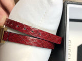 Gucci G Frame White Dial Red Leather Strap Watch For Women - YA128524 Authentic Buy Shop Now