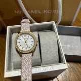 Michael Kors Tibby Analog Silver Dial White Leather Strap Watch for Women - MK1049 Authentic Buy Shop Now