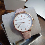 Michael Kors Pyper Quartz Silver Dial Pink Leather Strap Watch for Women - MK2947 Authentic Buy Shop Now