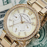 Michael Kors Parker White Dial Gold Steel Strap Watch for Women - MK6056 Authentic Buy Shop Now