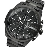 Diesel Mega Chief Chronograph Black Dial Black Steel Strap Watch For Men - DZ4283 Authentic Buy Shop Now