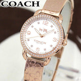 Coach Delancey Silver Dial Rose Gold Steel Strap Watch for Women - 14502355 Authentic Buy Shop Now