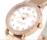 Coach Delancey Silver Dial Rose Gold Steel Strap Watch for Women - 14502355 Authentic Buy Shop Now