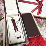 Daniel Wellington Classy St Mawes White Dial Brown Leather Strap Watch For Women - DW00100059 Authentic Buy Shop Now