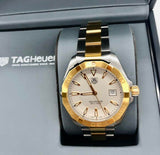 Tag Heuer Aquaracer Quartz White Dial Two Tone Steel Strap Watch for Men - WAY1120.BB0930 Authentic Buy Shop Now