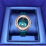 Swarovski Crystalline Aura Green Dial Green Leather Strap Watch for Women - 5644078 Authentic Buy Shop Now