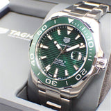Tag Heuer Aquaracer Calibre 5 Green Dial Silver Steel Strap Watch for Men - WAY201S.BA0927 Authentic Buy Shop Now
