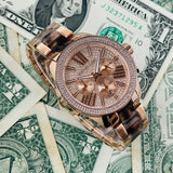 Michael Kors Wren Diamonds Rose Gold Dial Two Tone Steel Strap Watch for Women - MK6159 Authentic Buy Shop Now