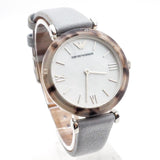 Emporio Armani White Dial Light Blue Leather Strap Watch For Women - AR11002 Authentic Buy Shop Now
