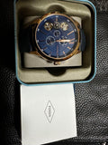 Fossil Flynn Mechanical Blue Dial Blue Leather Strap Watch for Men - BQ2219 Authentic Buy Shop Now