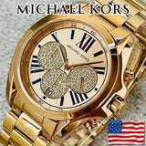 Michael Kors Bradshaw Chronograph Rose Gold Dial Rose Gold Steel Strap Watch For Women - MK6321 Authentic Buy Shop Now