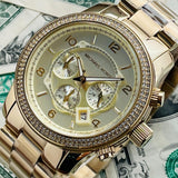 Michael Kors Runway Gold Dial Gold Steel Strap Watch for Women - MK5575 Authentic Buy Shop Now