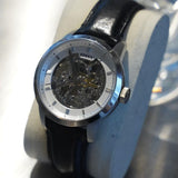 Fossil Townsman Automatic Skeleton White Dial Black Leather Strap Watch for Men - ME3085 Authentic Buy Shop Now