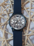 Emporio Armani Renato Chronograph Silver Dial Blue Silicone Strap Watch For Men - AR11026 Authentic Buy Shop Now