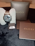 Gucci G Chrono Black Dial Silver Steel Strap Watch For Men - YA101309 Authentic Buy Shop Now