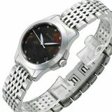 Gucci G Timeless Diamonds Mother of Pearl Black Dial Silver Steel Strap Watch For Women - YA126505 Authentic Buy Shop Now