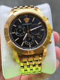 Versace Sport Tech Chronograph Black Dial Gold Steel Strap Watch for Men - VELT00419 Authentic Buy Shop Now