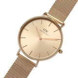 Daniel Wellington Petite Rose Gold Dial Rose Gold Mesh Bracelet Watch For Women - DW00100471 Authentic Buy Shop Now