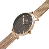 Daniel Wellington Petite Amber Brown Dial Gold Mesh Strap Watch For Women - DW00100476 Authentic Buy Shop Now