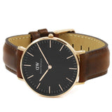 Daniel Wellington Classic St Mawes Black Dial Brown Leather Strap Watch For Men - DW00100124 Authentic Buy Shop Now