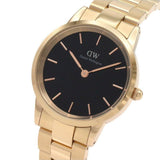 Daniel Wellington Iconic Link Black Dial Rose Gold Steel Strap Watch for Women - DW00100210 Authentic Buy Shop Now