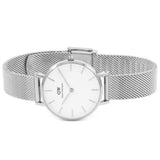 Daniel Wellington Petite Sterling White Dial Silver Mesh Bracelet Watch For Women - DW00100220 Authentic Buy Shop Now