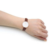 Daniel Wellington Classic Petite St Mawes White Dial Brown Leather Strap Watch For Women - DW00100231 Authentic Buy Shop Now